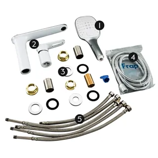 Смеситель на борт ванны Frap H49 F1149 хром белый