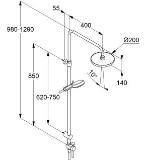 Душевая стойка Kludi Dive 6808005-00 хром