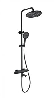 Душевая стойка Wonzon & Woghand Neo WW-B3035-A2-MB с термостатом чёрный матовый