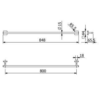 Полотенцедержатель Kludi Vela S 25961N2 80 см сталь оружейная брашированная