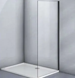 Боковая панель Veconi KP-06B, 900х1950 черный, стекло прозрачное