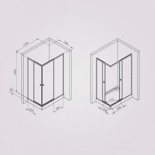 Душевой уголок Am.Pm X-Joy W94G-403-12080-MT 120x80 см профиль хром матовый стекло прозрачное