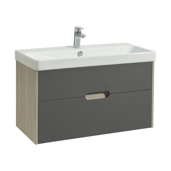Тумба под раковину Акватон Оливия 90см грей/дуб ойстер 1A254401OLUG0