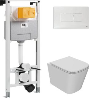 Комплект унитаза с инсталляцией Point Ника 879235pKA01+PN41081 с сиденьем Микролифт