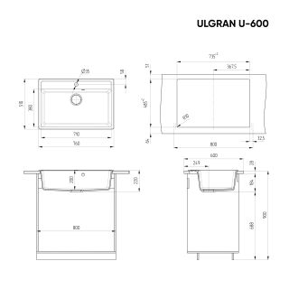 Кухонная мойка Ulgran Classic U-600-345 шоколад