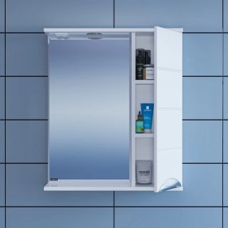 Зеркальный шкаф с подсветкой СанТа Родос 106016 60см правый белый