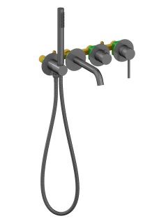 Смеситель встраиваемый для ванны с душем Timo Saona 2314/18YSM чёрное золото