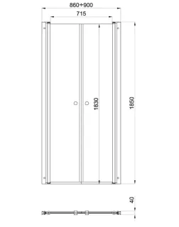 Душевая дверь Triton Дабл Щ0000036861 90 см профиль хром стекло прозрачное