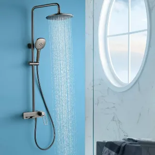 Душевая стойка Black&White Universe 9900MG оружейная сталь