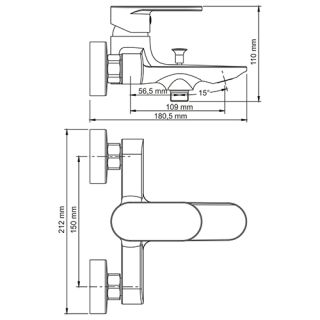 Wasserkraft Elbe 7401 Смеситель для ванны с коротким изливом