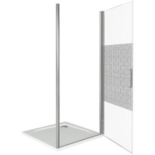 Душевая дверь в нишу Good Door Fantasy DR-100-F-CH стекло прозрачное с зеркальным рисунком Фэнтази