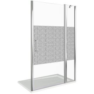 Душевая дверь Good Door Fantasy WTW-110-F-CH стекло прозрачное с зеркальным рисунком Фэнтази