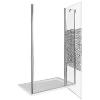 Душевая дверь Good Door Fantasy WTW-120-F-CH стекло прозрачное с зеркальным рисунком Фэнтази