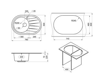 Мойка кухонная Granula Standart 7601, БЕЛЫЙ