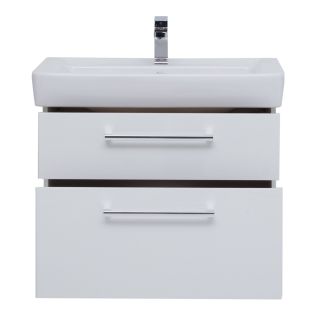 Тумба подвесная Dreja.Rus Q MAX 80 под умывальник Q-80, белый глянец