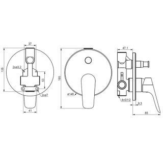 Смеситель для ванны Damixa Jupiter 777100000 хром