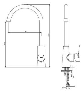 Смеситель для кухни E.C.A. Dalia 102118125EX хром