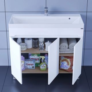 Тумба под раковину СанТа Лондон 224019 100см белый