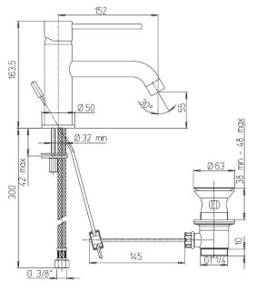 Смеситель для раковины Paini Cox 78PZ211LBL чёрный матовый