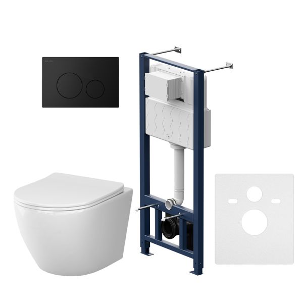 Унитаз с инсталляцией AM.PM Like IS49038.801900 черный