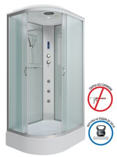 Душевая кабина Niagara NG-33184-14RF с гидромассажем 110x80см серебро/матовое