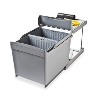 Система сортировки мусора Alveus ALBIO 1090336 30 2X16 L серый пластик