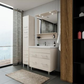 Зеркало с подсветкой Бриклаер Чили 4627125414961 80 см светлая лиственница