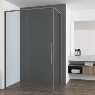 Душевой уголок Vincea Ultima VSR-7UL1012CLGM, 1200*1000, вороненая сталь, стекло прозрачное