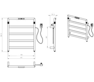 Полотенцесушитель электрический Wonzon & Woghand K?ln WW-A6014-GM 47x59 см тёмный графит