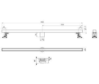 Душевой лоток Wonzon & Woghand WW-65409M-BR 90 см брашированный никель