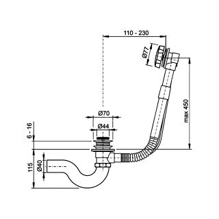 Слив-перелив Timo хром 8004/00