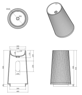 Раковина напольная Armadi Art Torre Corian 801-Torre-LP 48 см роза
