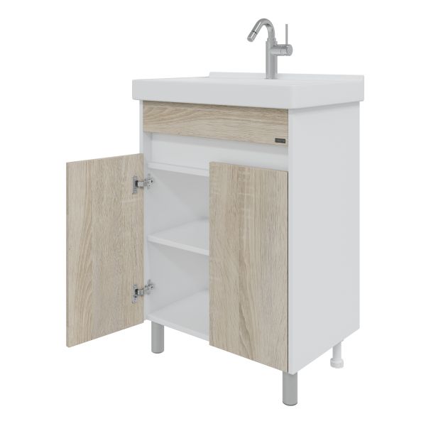 Напольная тумба под раковину Санта Мира 700473 60 см янтарный/белый