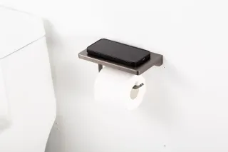 Держатель для туалетной бумаги Gappo G30803-9 с полкой оружейная сталь