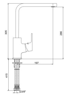 Смеситель для кухни E.C.A. Tiera 102118123C1EX чёрный