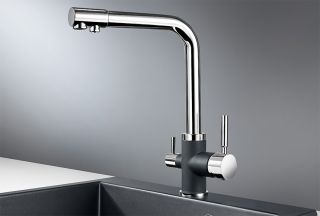 Смеситель для кухни Granula 3015, XРОМ/ШВАРЦ хром