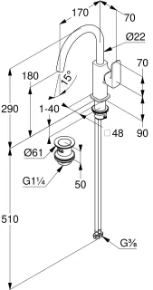 Смеситель для раковины Kludi Renon 420270575 хром