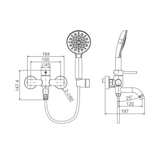 Смеситель для ванны Prohanss P31.30.05 сатин