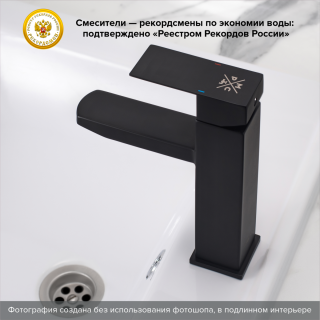 Смеситель для раковины РМС SUS125BL-001F чёрный
