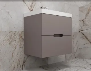 Подвесная тумба под раковину Style Line Матис ЛС-00002296 60 см тауп тёмный