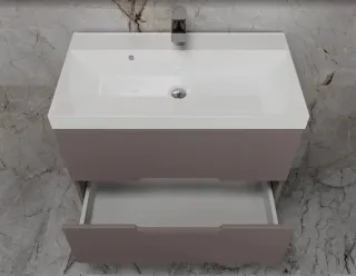 Подвесная тумба под раковину Style Line Матис ЛС-00002298 80 см тауп тёмный