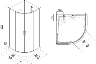 Душевая кабина Aquanet Passion EVO 267252 R 90x90 см профиль белый стекло прозрачное