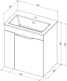 Тумба под раковину Aquanet Практика 330454 60 см маренго