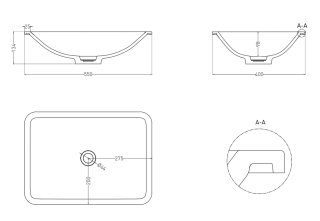 Встраиваемая раковина Salini Marea 06 S-Stone 1802206M 55см белый матовый