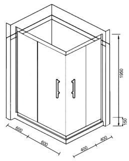 Душевой уголок Parly с поддоном 120x80см хром ZQ121G-L