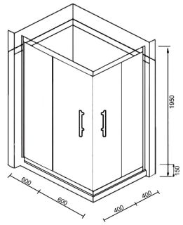 Душевой уголок Parly с поддоном 120x80см чёрный ZQ121B-L