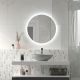 Зеркало Reflexion Hoop RF4310HO с фоновой подсветкой бесконтактным сенсором белой окантовкой 60х60