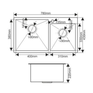 Мойка S7843HB Melana ProfLine 3,0/220 графит