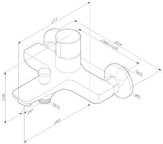 Смеситель для ванны и душа Am.Pm X-Joy TouchReel хром F85A10500
