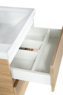 Подвесная тумба под раковину Art&Max Techno 90см дуб мадейра янтарь AM-Techno-900-2C-SO-LW674